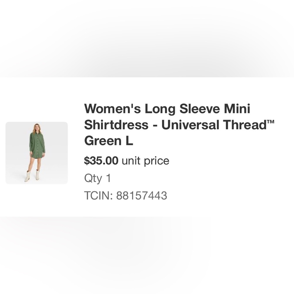 Universal Thread Green Long Sleeve Shirtdress - image 2